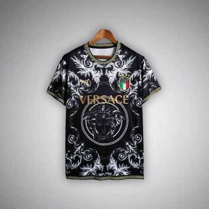 Italy "Versace" Premium Black Kit from FootballPrestige.com - Premium Football Kits