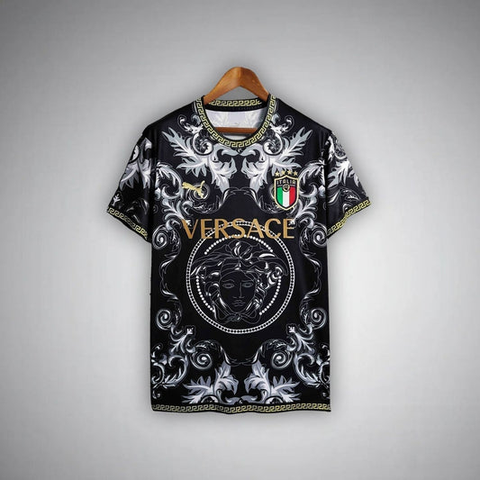 Italy "Versace" Premium Black Kit from FootballPrestige.com - Premium Football Kits