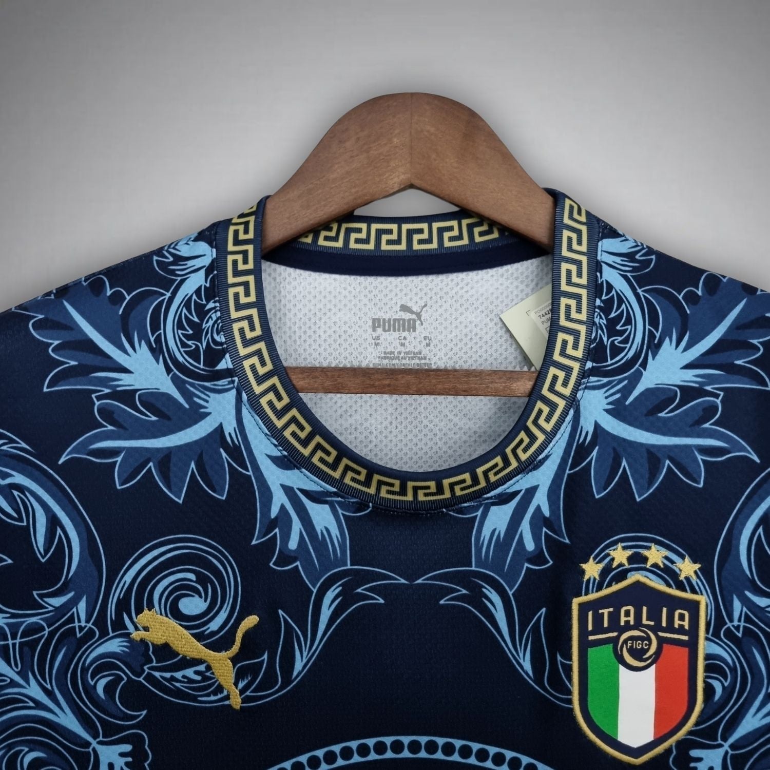 Italy "Versace" Premium Dark Blue Kit from FootballPrestige.com - Premium Football Kits