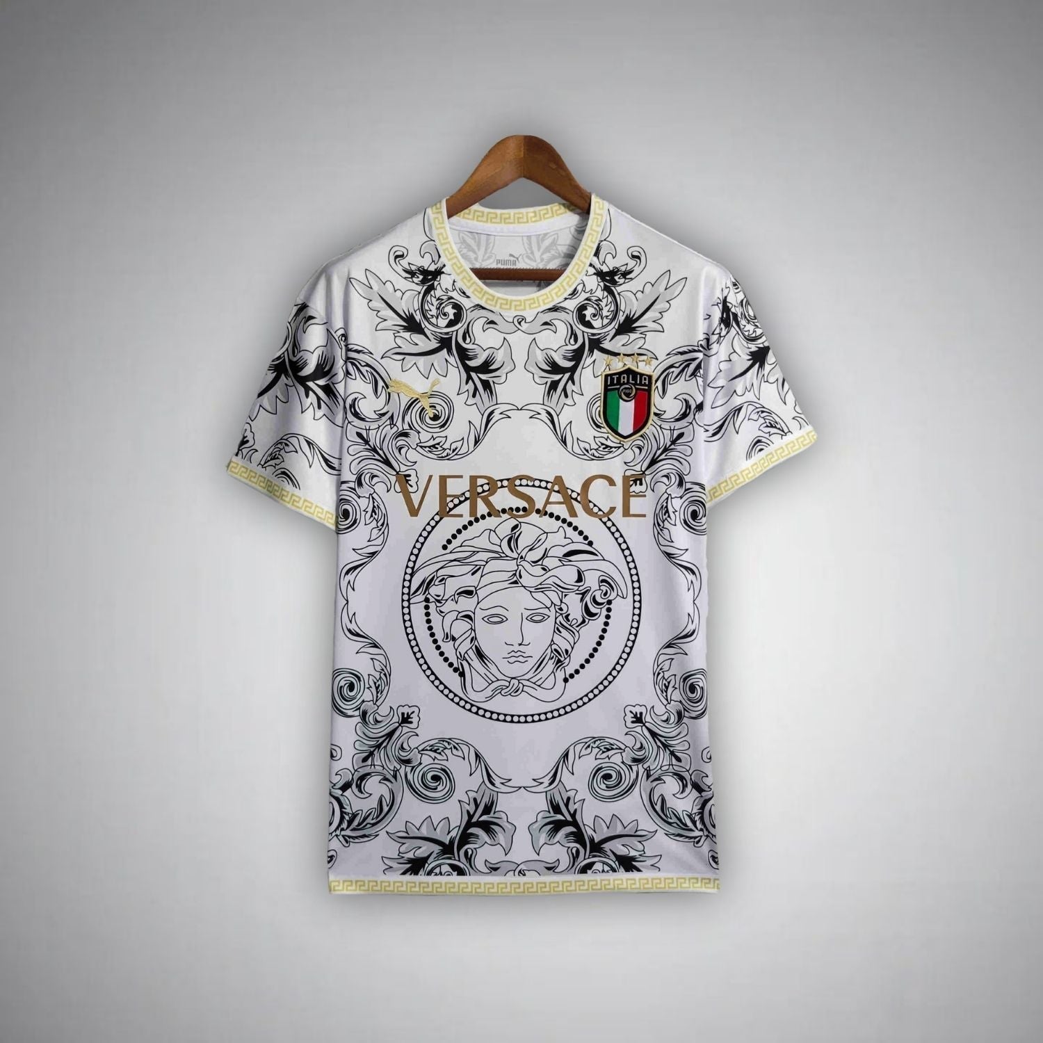 Italy "Versace" Premium White Kit from FootballPrestige.com - Premium Football Kits