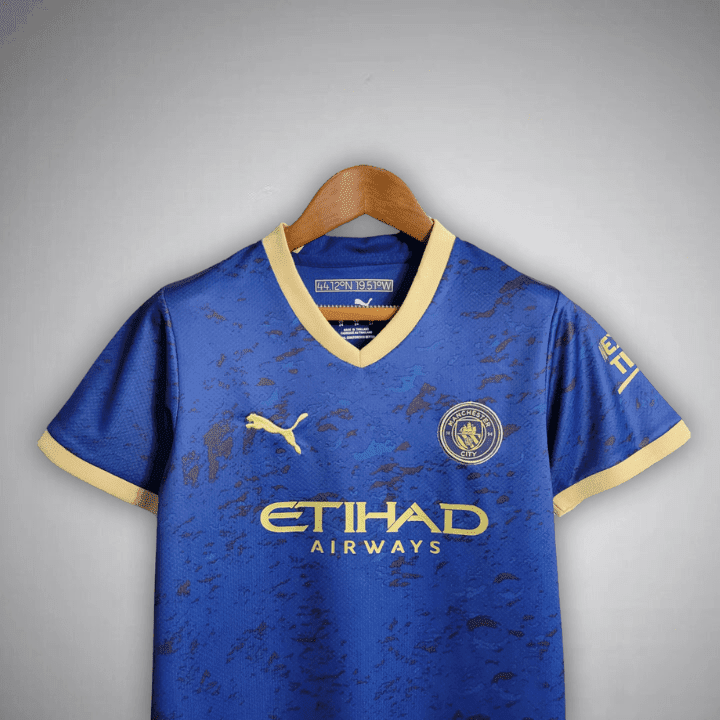 Manchester City "Navy Fusion" Premium Kids Size Kit from FootballPrestige.com - Premium Football Kits