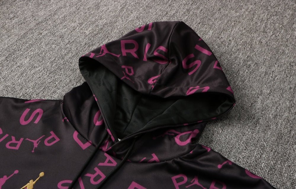 PSG Black and Purple x Gold Premium Tracksuit from FootballPrestige.com - Premium Football Kits