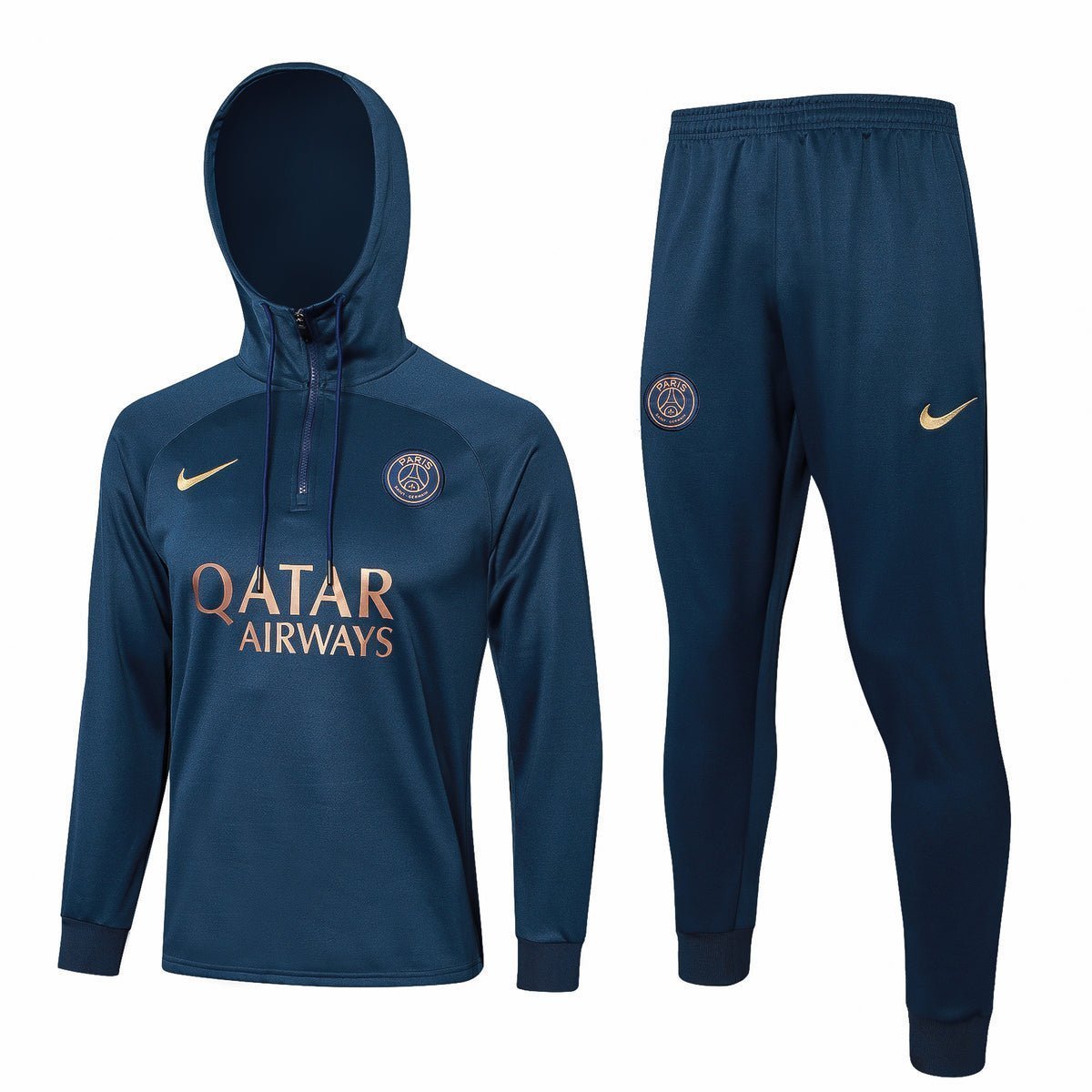 PSG Dark Blue and Gold Premium Tracksuit from FootballPrestige.com - Premium Football Kits