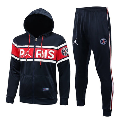 PSG Dark Blue and Red Premium Tracksuit from FootballPrestige.com - Premium Football Kits