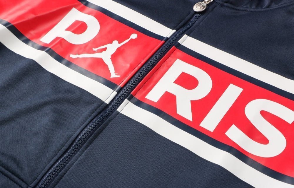 PSG Dark Blue and Red Premium Tracksuit from FootballPrestige.com - Premium Football Kits