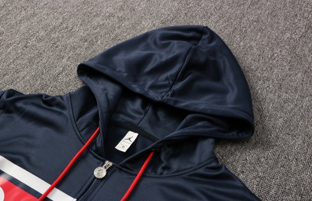 PSG Dark Blue and Red Premium Tracksuit from FootballPrestige.com - Premium Football Kits