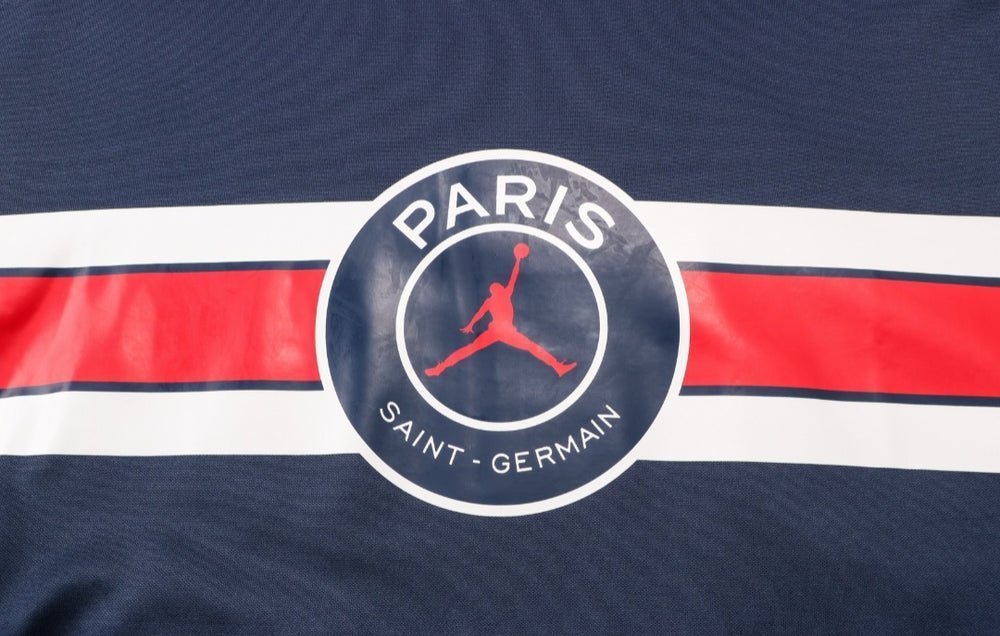 PSG Dark Blue and Red x White Premium Tracksuit from FootballPrestige.com - Premium Football Kits