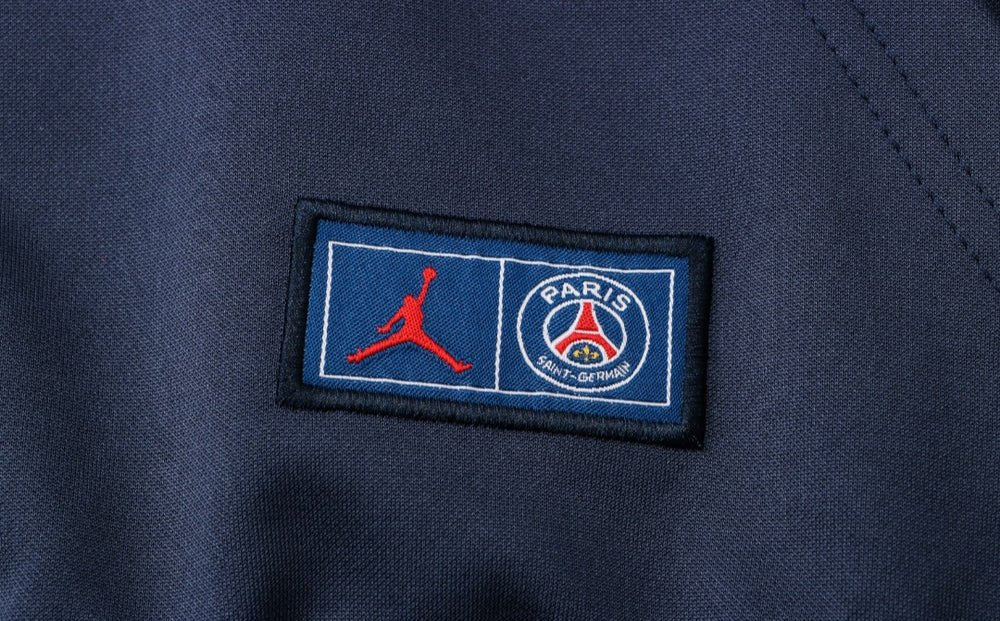PSG Dark Blue and Red x White Premium Tracksuit from FootballPrestige.com - Premium Football Kits