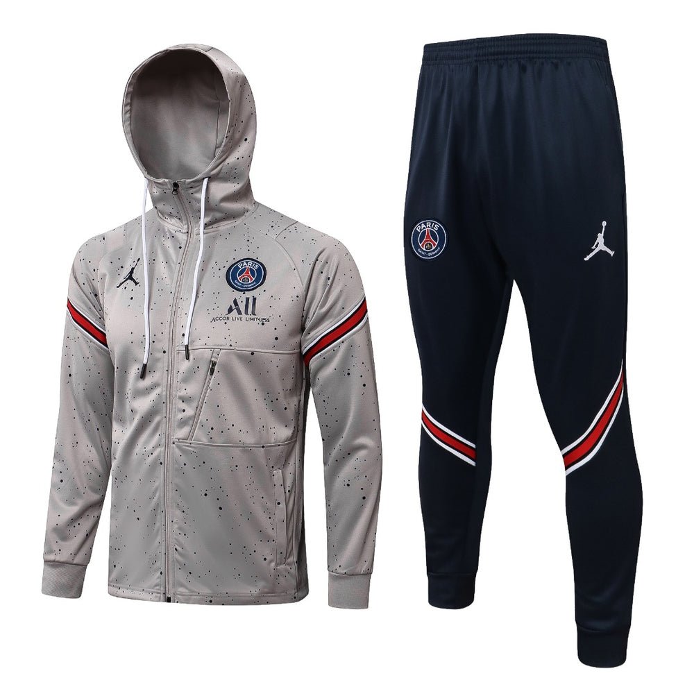 PSG Dark Gray and Blue Premium Tracksuit from FootballPrestige.com - Premium Football Kits
