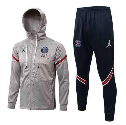 PSG Dark Gray and Blue Premium Tracksuit from FootballPrestige.com - Premium Football Kits