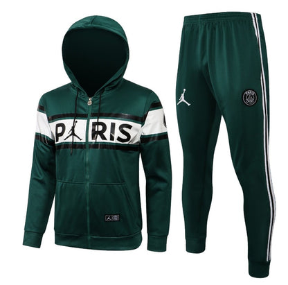 PSG Dark Green and White Premium Tracksuit from FootballPrestige.com - Premium Football Kits