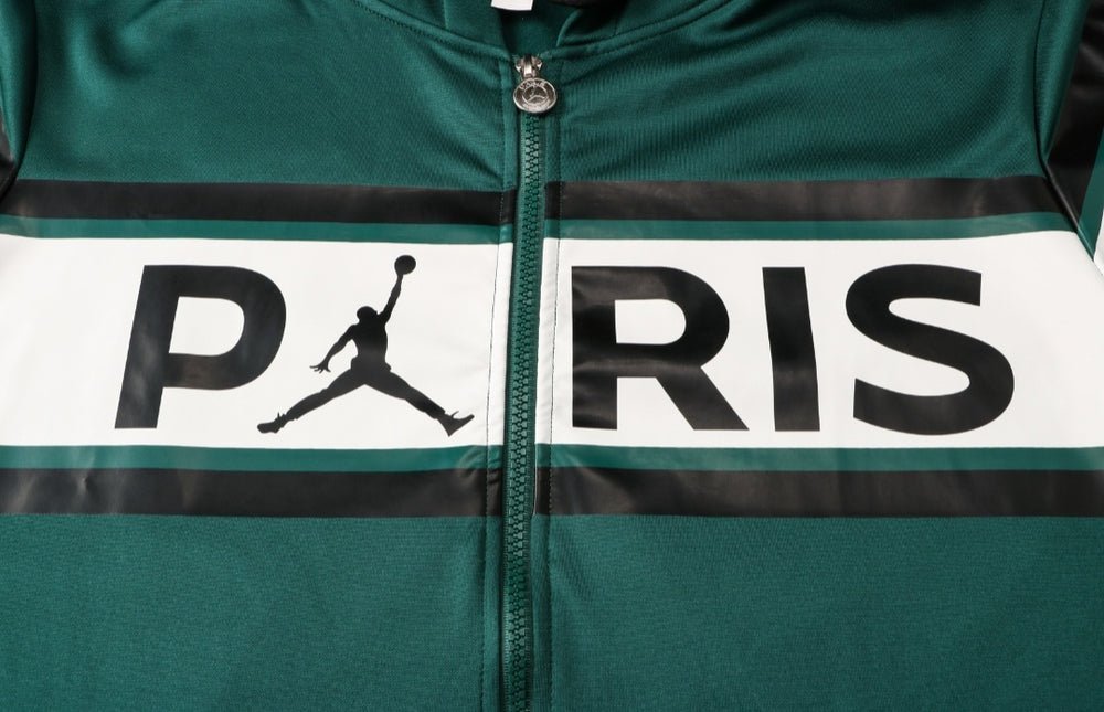 PSG Dark Green and White Premium Tracksuit from FootballPrestige.com - Premium Football Kits