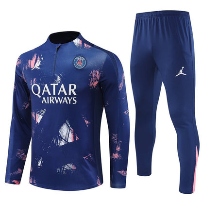 PSG "Parisian Frost" Blue Premium Tracksuit from FootballPrestige.com - Premium Football Kits