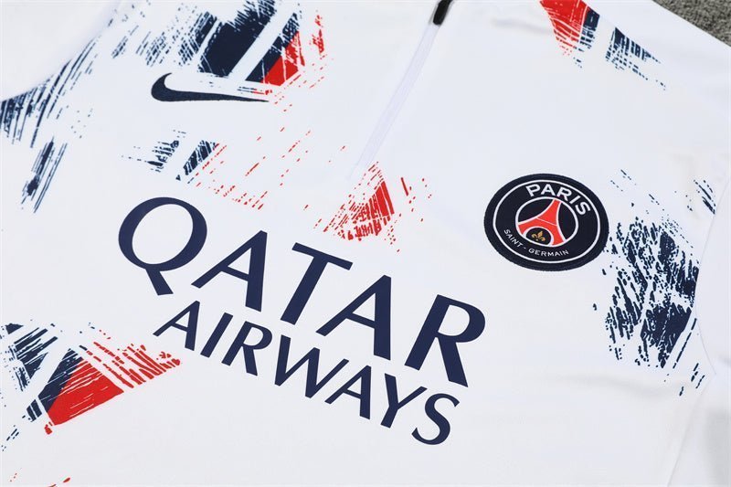 PSG "Parisian Frost" White Premium Tracksuit from FootballPrestige.com - Premium Football Kits