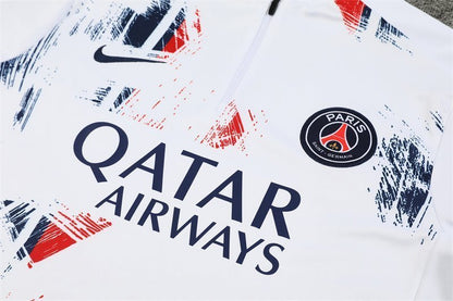PSG "Parisian Frost" White Premium Tracksuit from FootballPrestige.com - Premium Football Kits