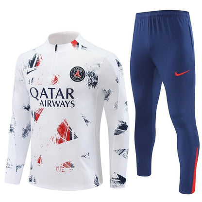 PSG "Parisian Frost" White Premium Tracksuit from FootballPrestige.com - Premium Football Kits