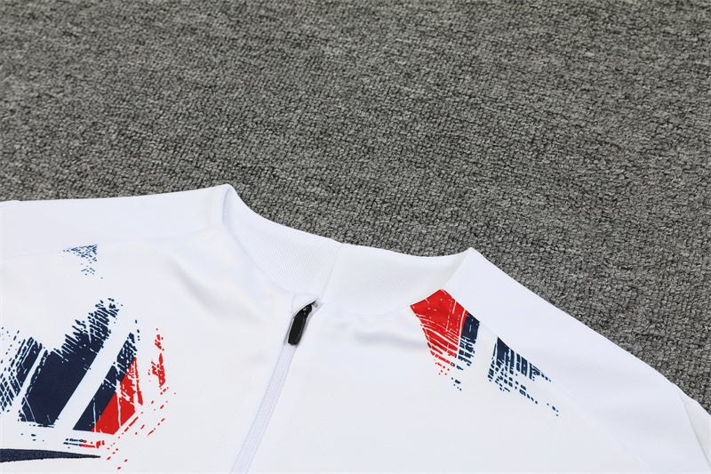 PSG "Parisian Frost" White Premium Tracksuit from FootballPrestige.com - Premium Football Kits