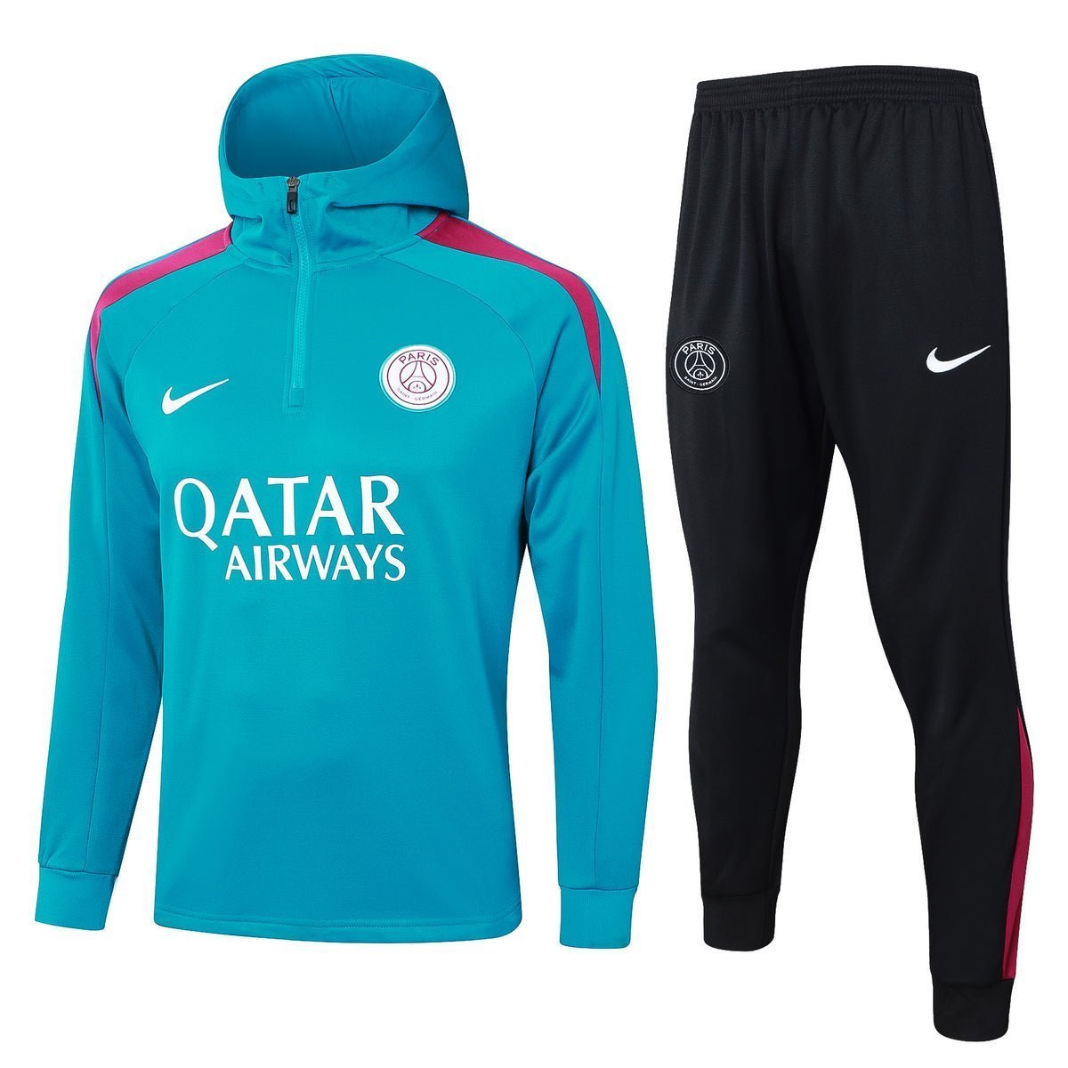 PSG Turqoise and Black Premium Tracksuit from FootballPrestige.com - Premium Football Kits