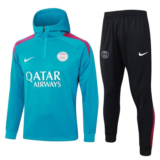 PSG Turqoise and Black Premium Tracksuit from FootballPrestige.com - Premium Football Kits