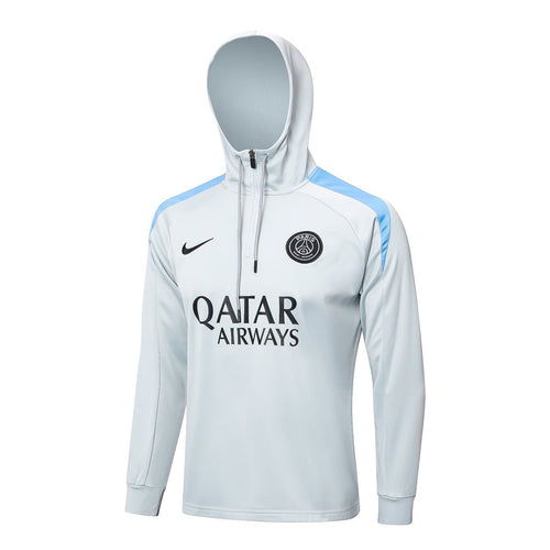 PSG White and Blue Premium Tracksuit from FootballPrestige.com - Premium Football Kits