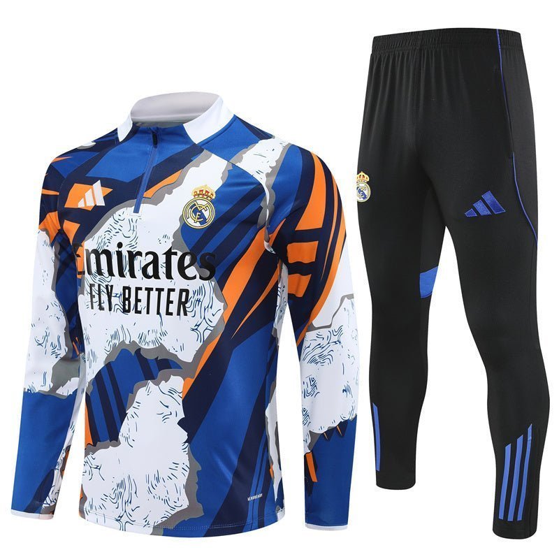 Real Madrid "Azul Reactor" Premium Kids Size Tracksuit from FootballPrestige.com - Premium Football Kits