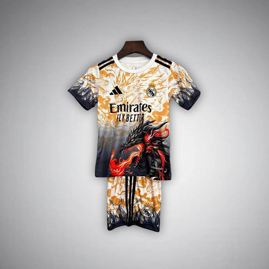 Real Madrid "Draconic Flame" Premium Kids Size Kit from FootballPrestige.com - Premium Football Kits