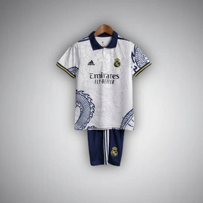 Real Madrid Dragon Blanco Premium Kids Size Kit from FootballPrestige.com - Premium Football Kits