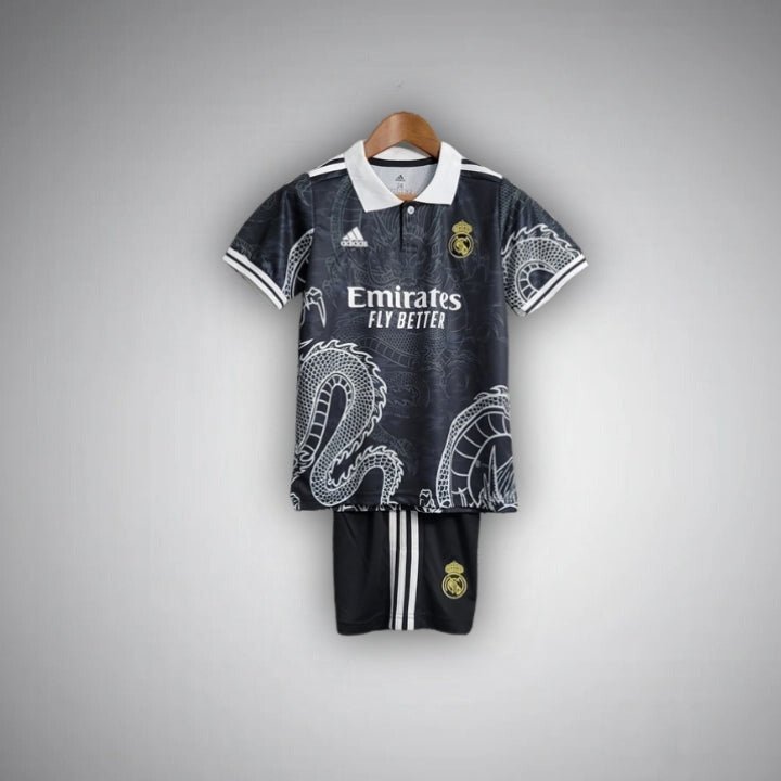 Real Madrid "Dragon Negro" Premium Kids Size Kit from FootballPrestige.com - Premium Football Kits