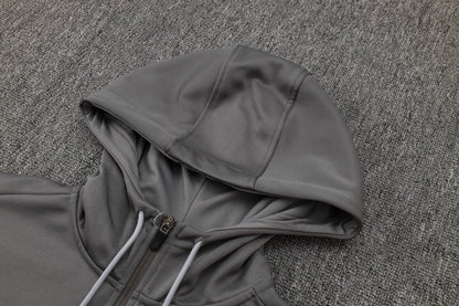 Tottenham Gray and Black Premium Tracksuit from FootballPrestige.com - Premium Football Kits